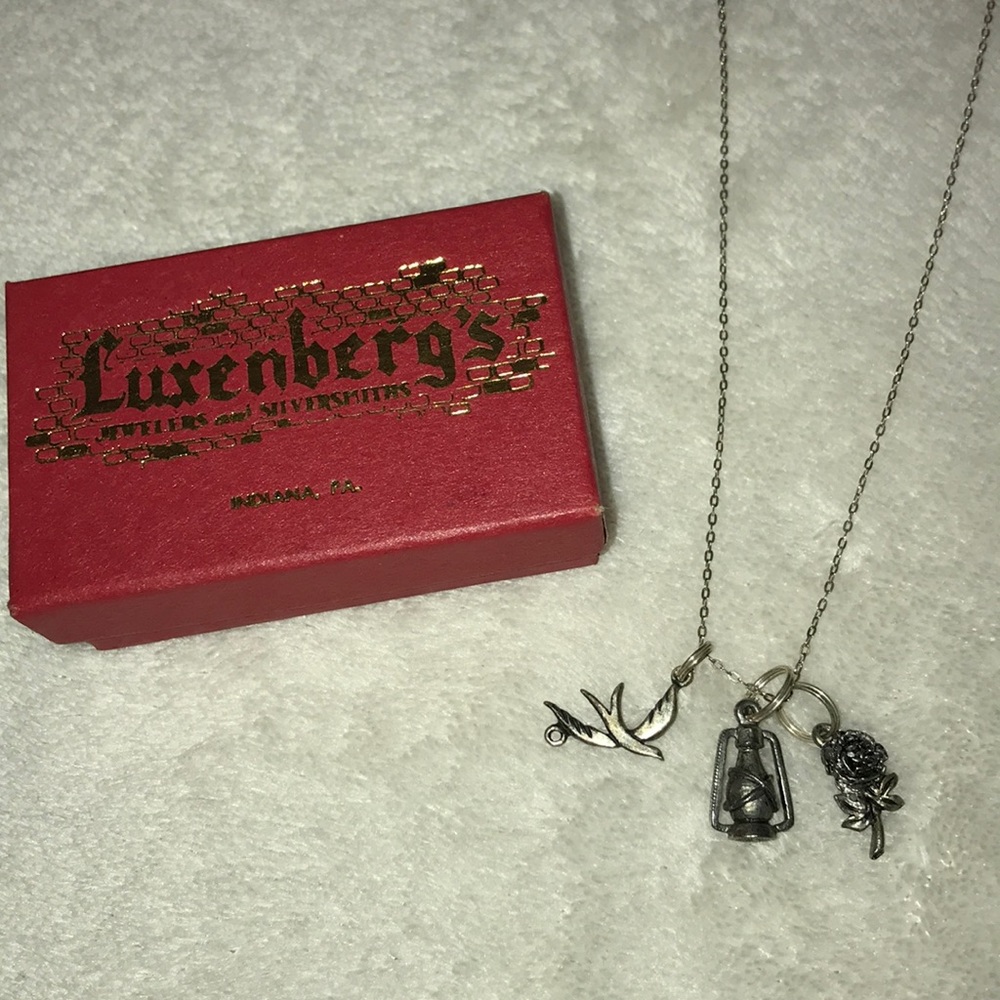 Silver Necklace with 3 Removable Charms
